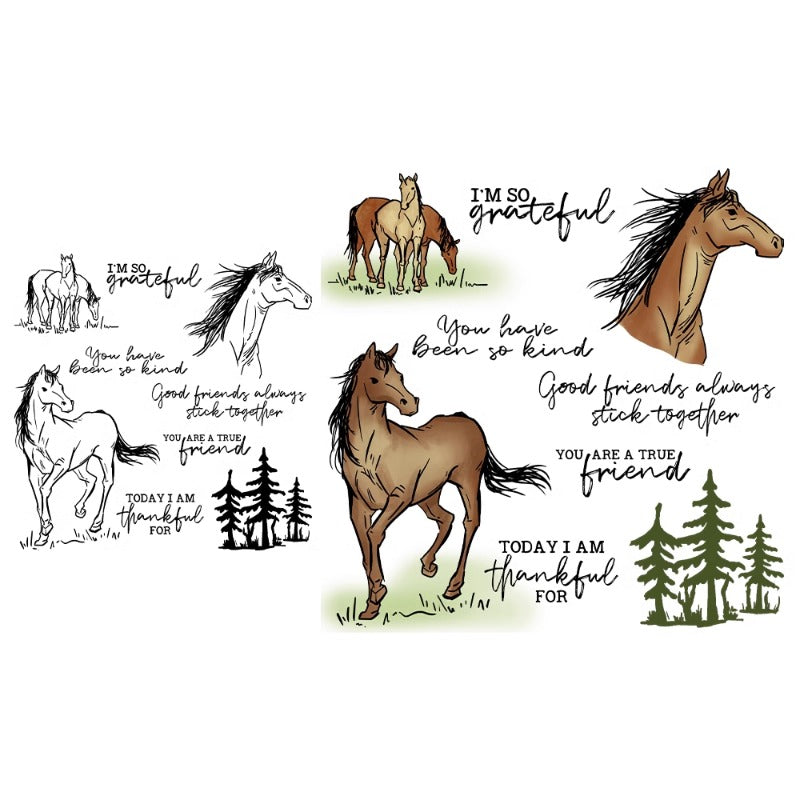Animal Horse Dies & Stamps Set