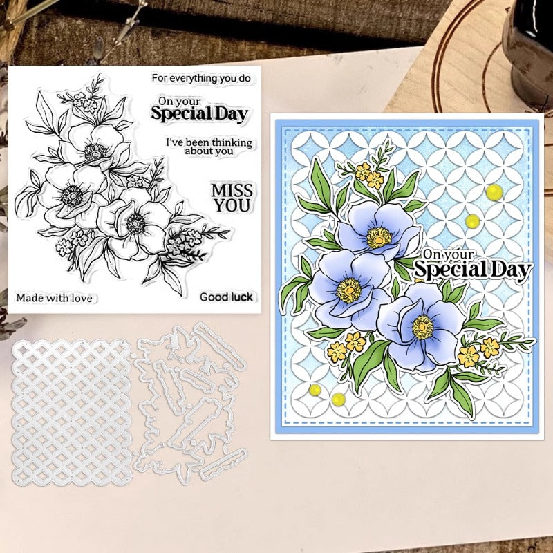 Blooming Flowers Dies & Stamps Set