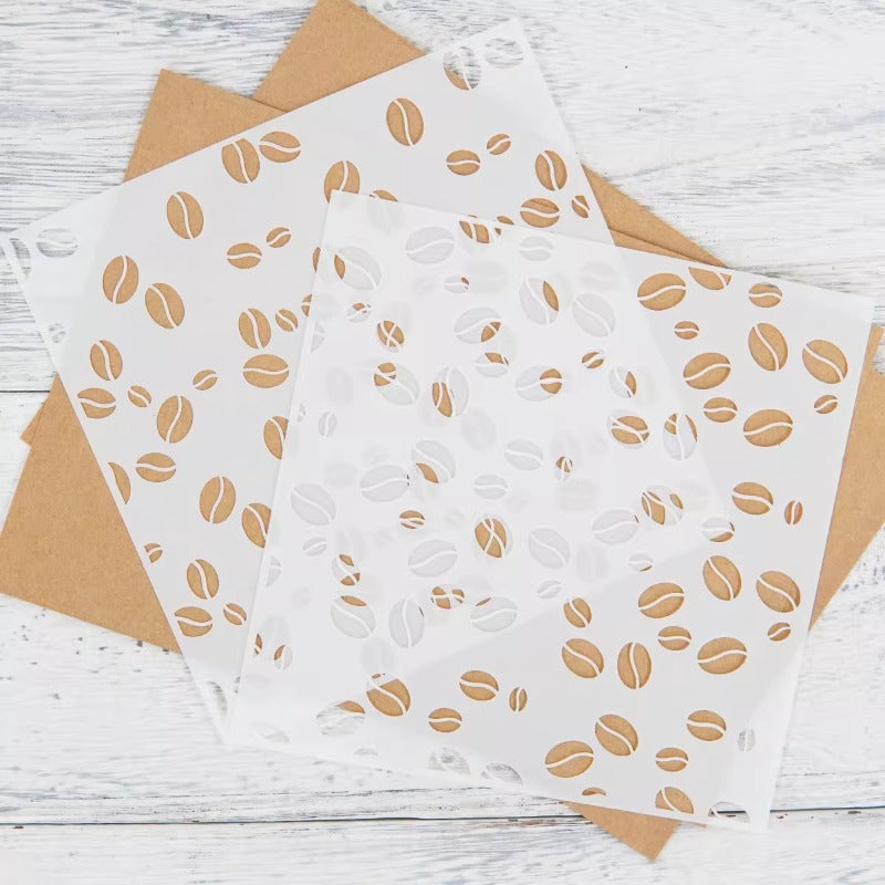 3D Coffee Beans DIY Painting Hollow Stencil