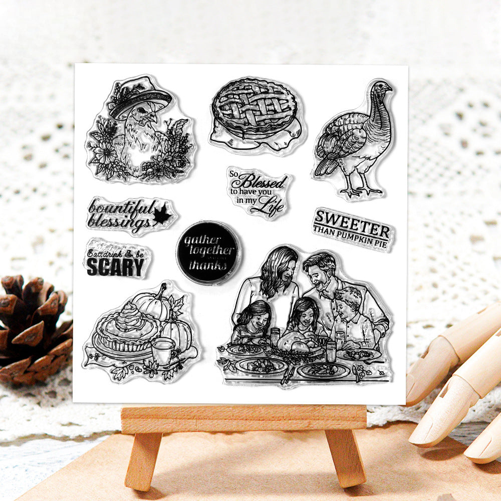 Thanksgiving Theme Dies & Stamps Set