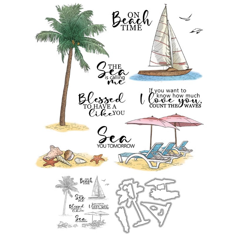 Summer Beach Dies & Stamps Set