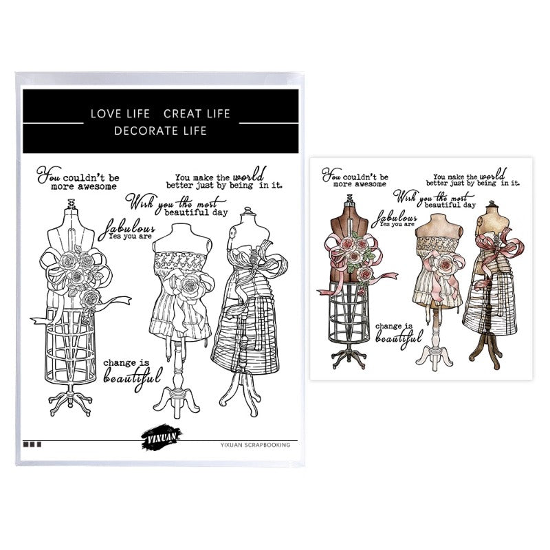 Sewing Dress On Hanger Dies & Stamps Set