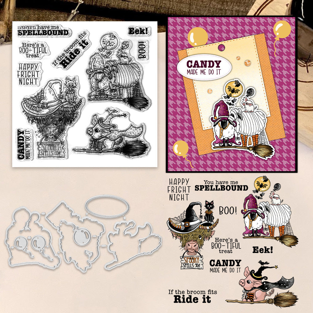 Halloween Theme Dies & Stamps Set