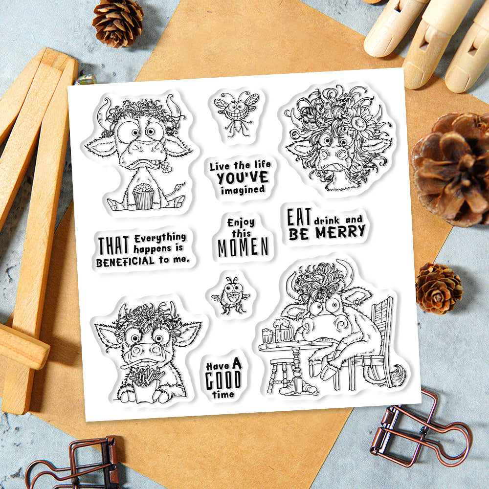 Cartoon Animal Cow Clear Stamps