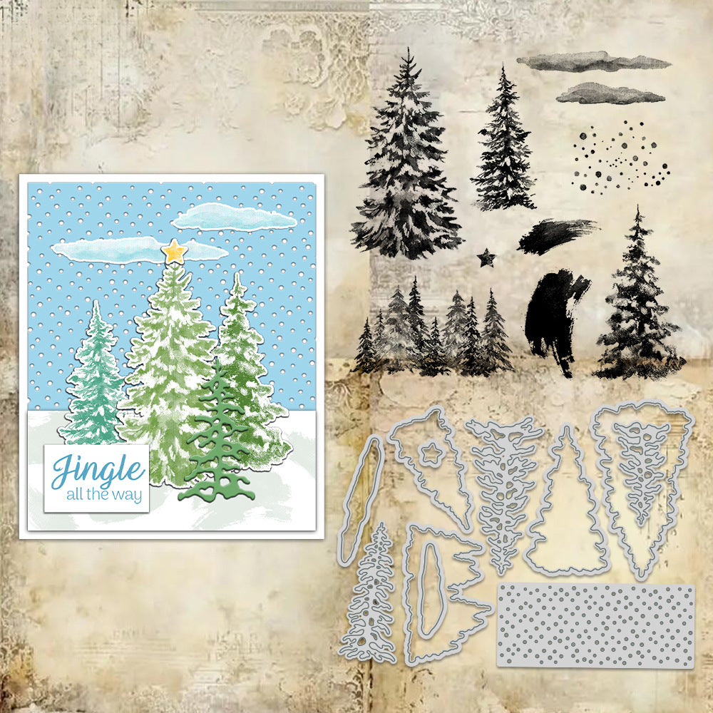 Christmas Tree Dies & Stamps Set