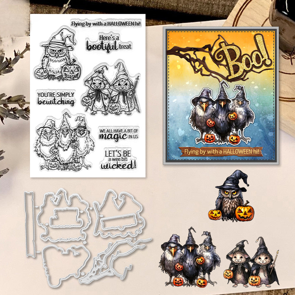 Halloween Bird and Mouse Dies & Stamps Set