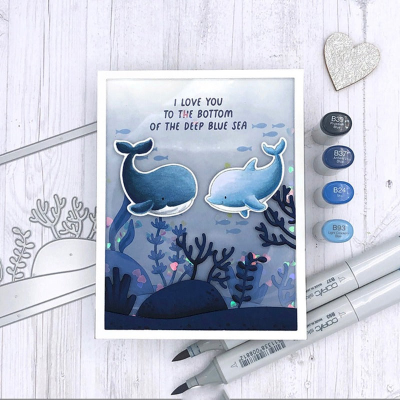 Marine Animals Dies & Stamps Set