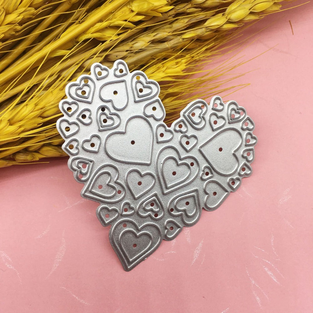 Mini Love Heart Background Frame Cutting Dies