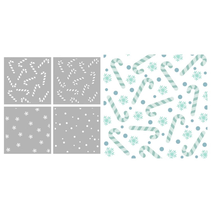 Christmas Snowflake Cane DIY Painting Hollow Stencil