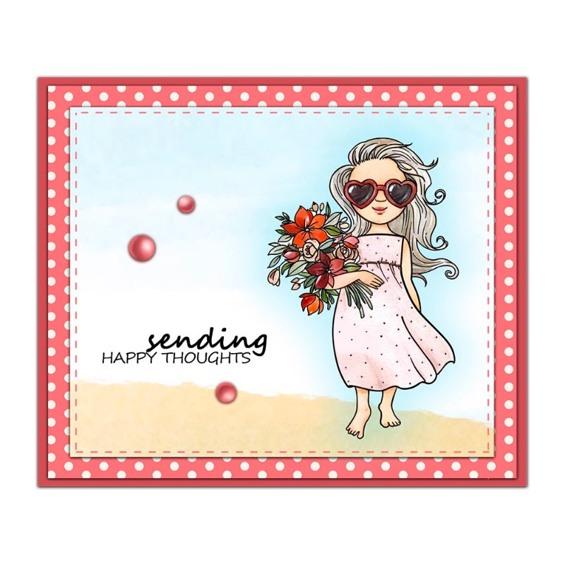Cool Girls Holding Flowers Dies & Stamps Set