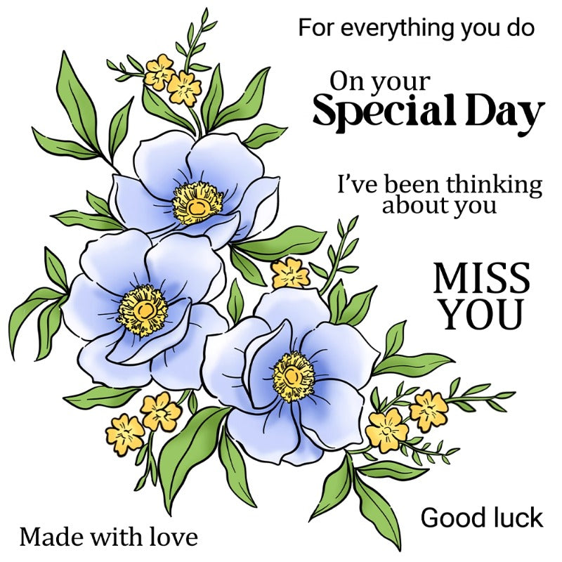Blooming Flowers Dies & Stamps Set