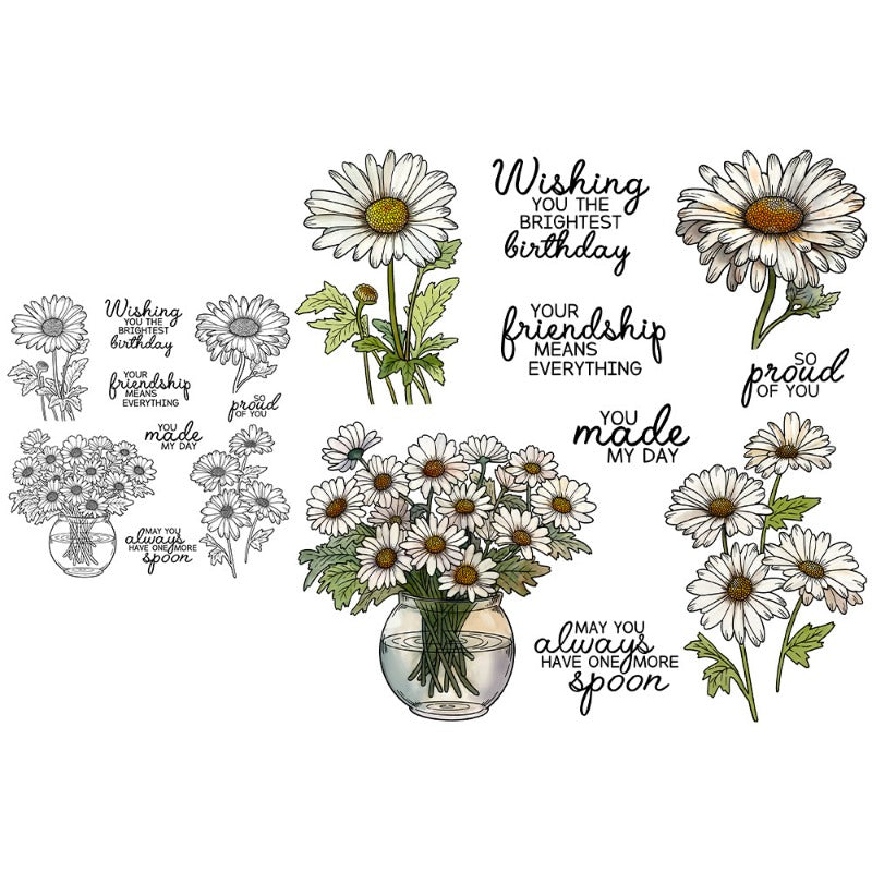 Blooming Chrysanthemums Dies & Stamps Set