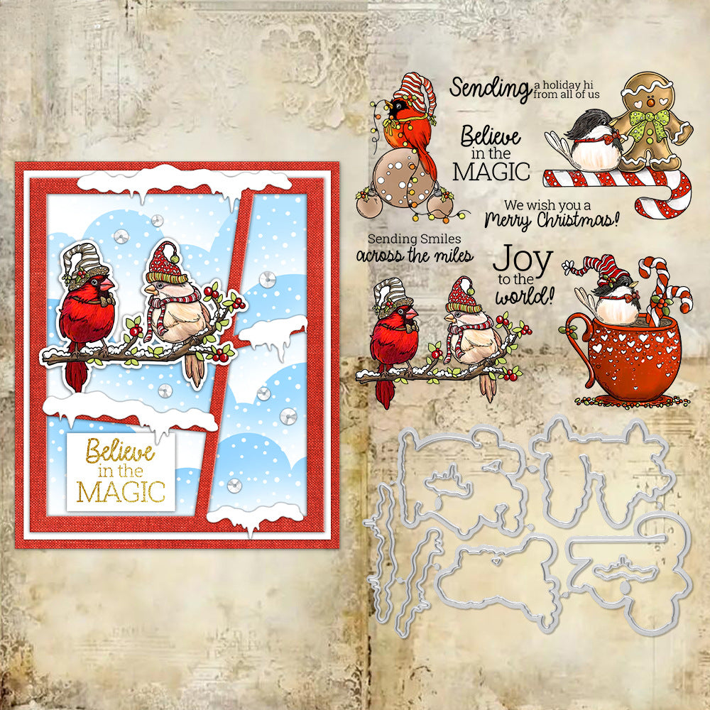 Christmas Bird Dies & Stamps Set
