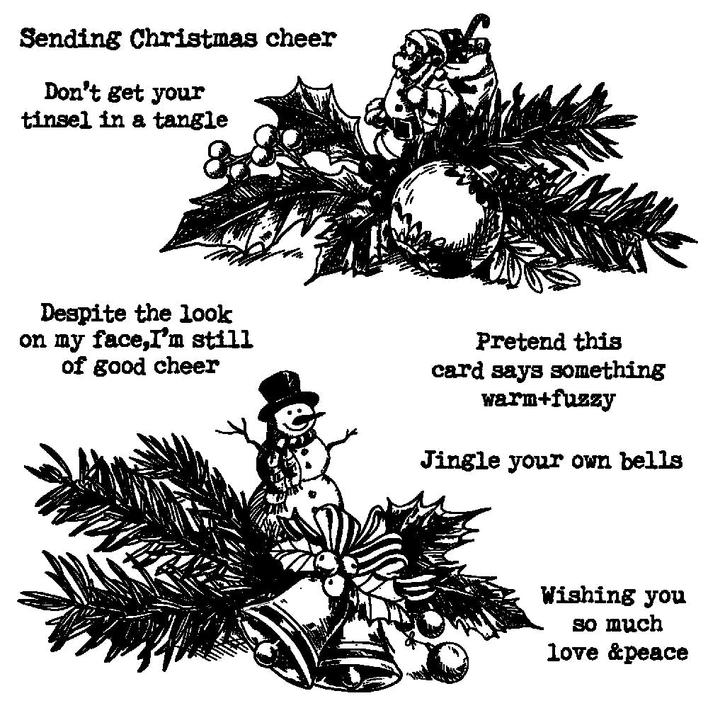 Santa Claus Snowman Pine Leaves Dies & Stamps Set