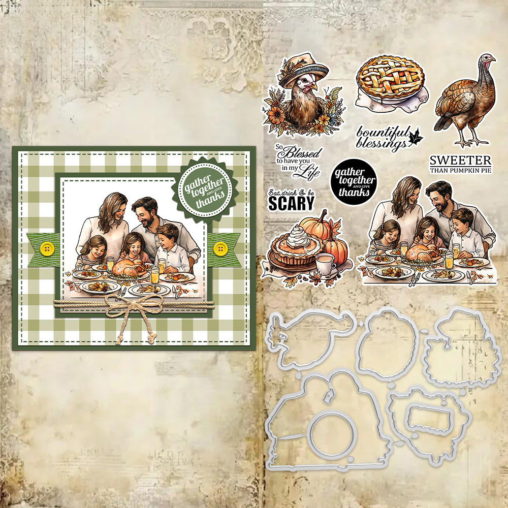 Thanksgiving Theme Dies & Stamps Set