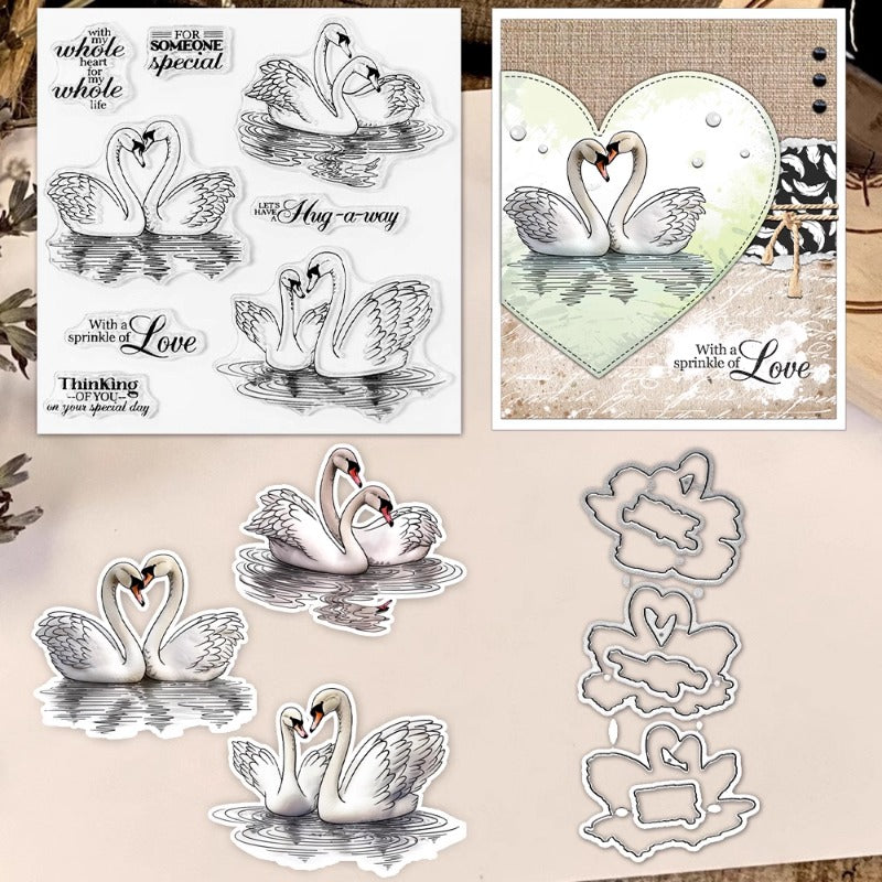 Loving Swans In The Lake Dies & Stamps Set