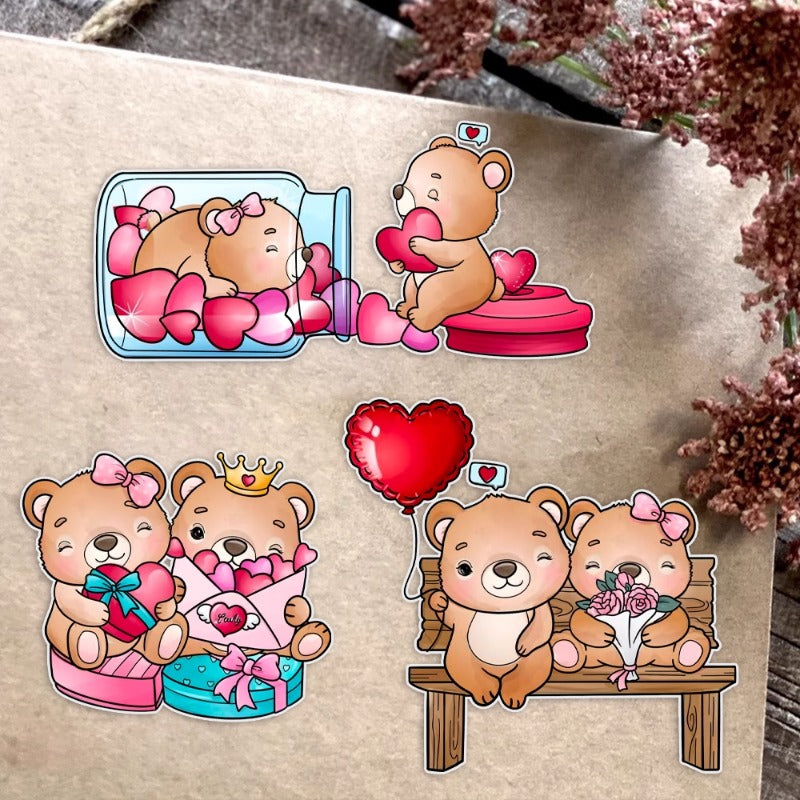 Valentine's Day Cute Couple Bears Dies & Stamps Set