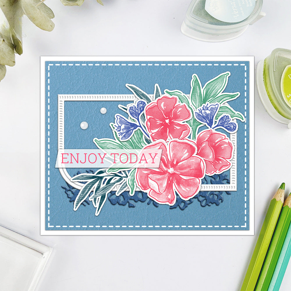 Flowers and Leaves Pattern Dies & Stamps Set