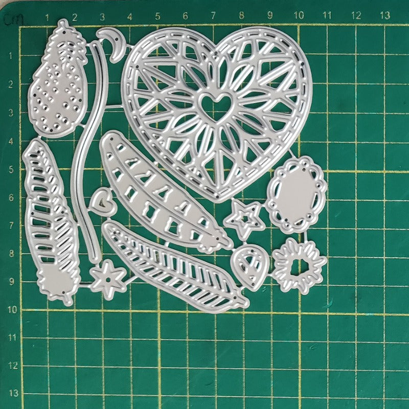 Feather Heart DIY Metal Cutting Dies