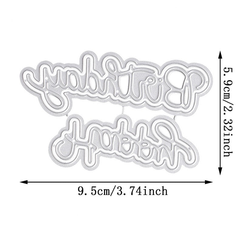 Happy Birthday Words Metal Cutting Dies