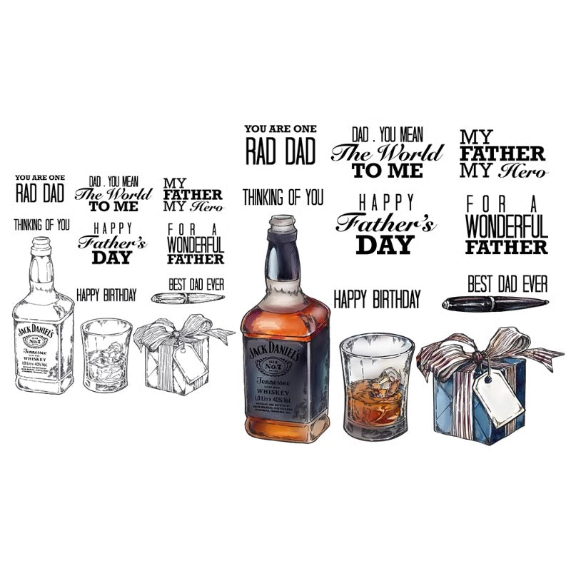 Whiskey & Gifts Dies & Stamps Set