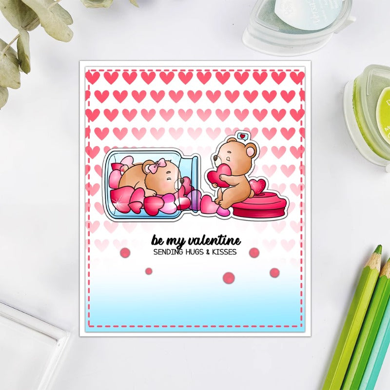 Valentine's Day Cute Couple Bears Dies & Stamps Set