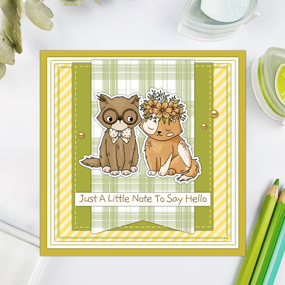 Kitten and Bird Dies & Stamps Set
