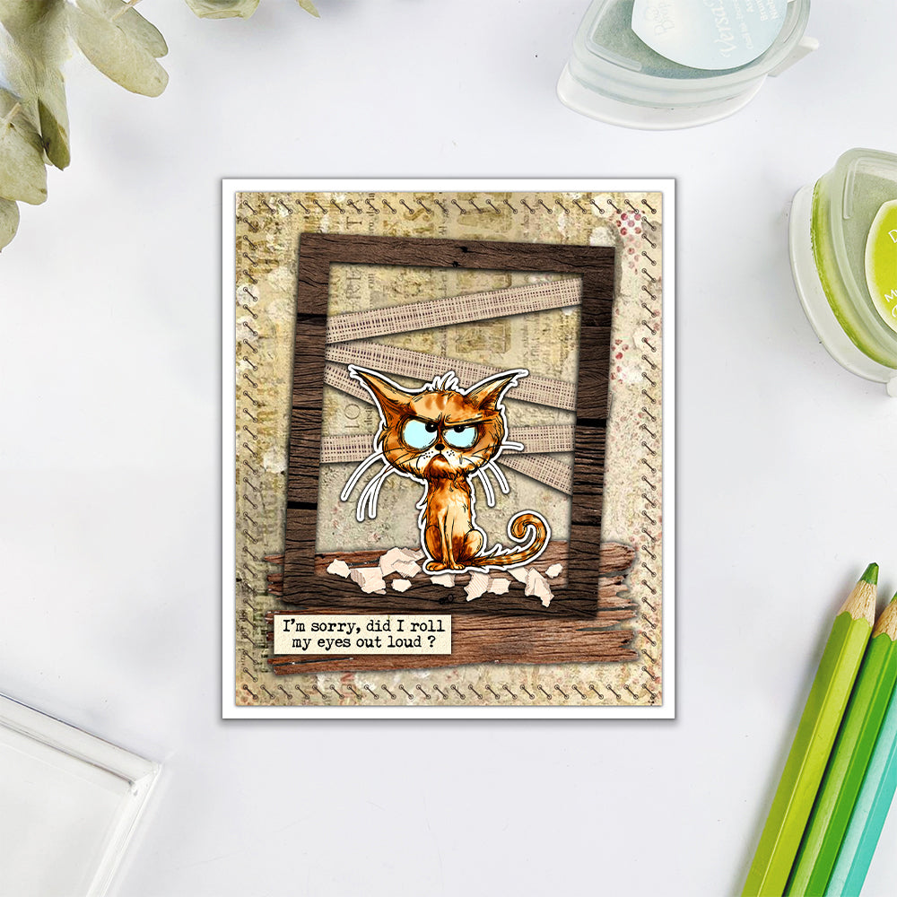 Funny Angry Cats Dies & Stamps Set