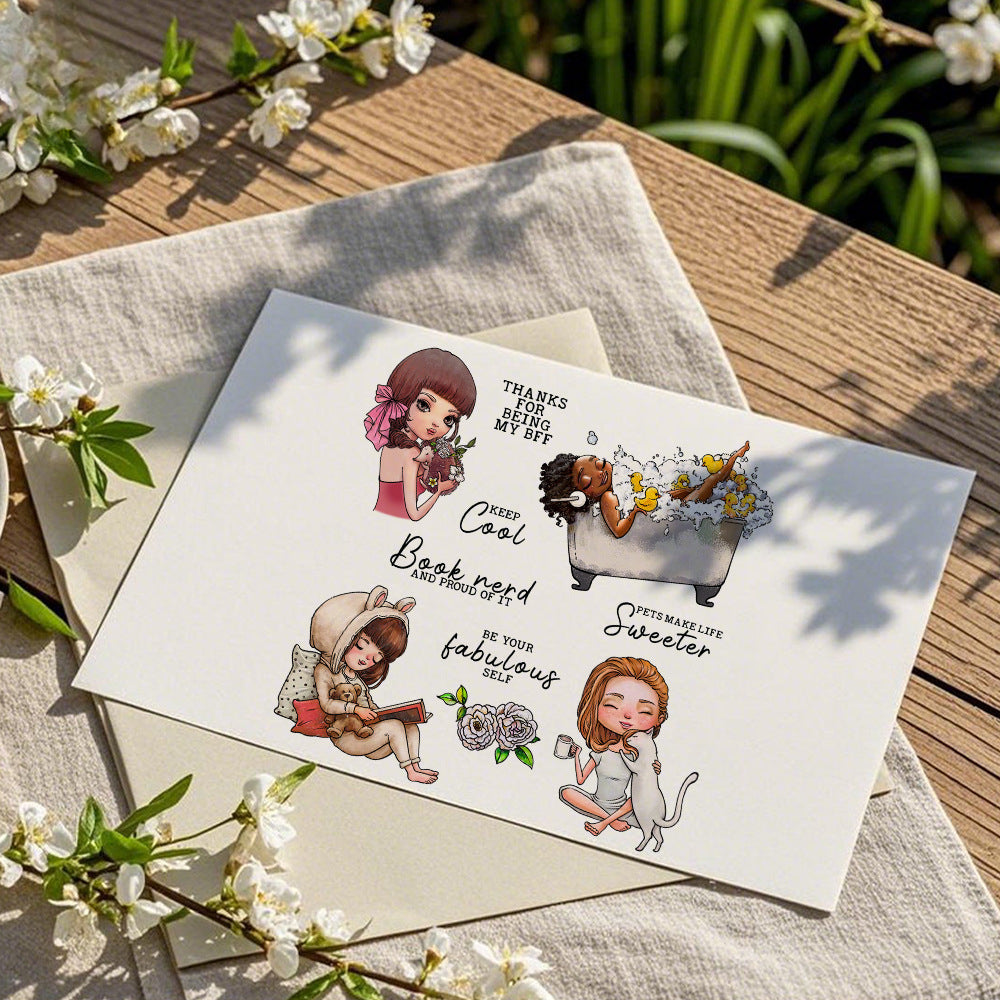 Cute Girl's Daily Life Clear Stamps