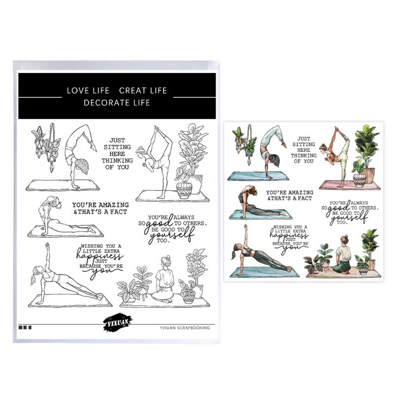 Healthy Sport Yoga Women Dies & Stamps Set