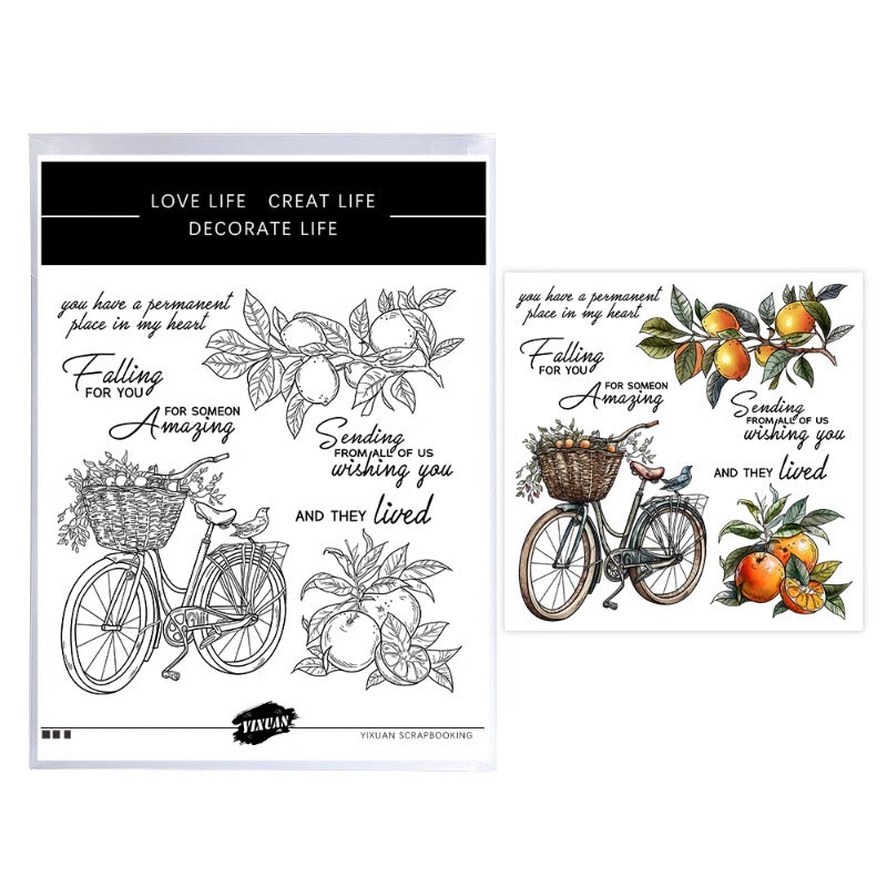 Bicycle and Oranges Dies & Stamps Set