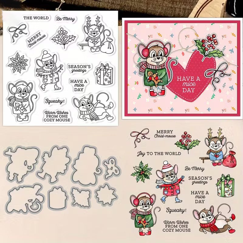 Christmas Mouse Dies & Stamps Set