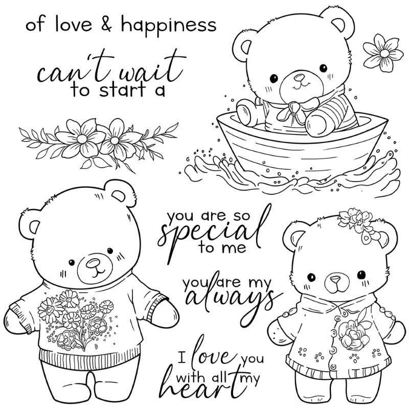 Cute Bear Dolls Dies & Stamps Set