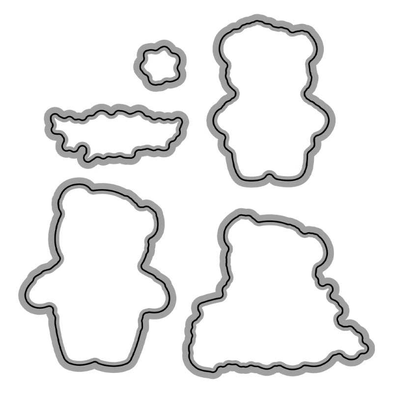 Cute Bear Dolls Dies & Stamps Set