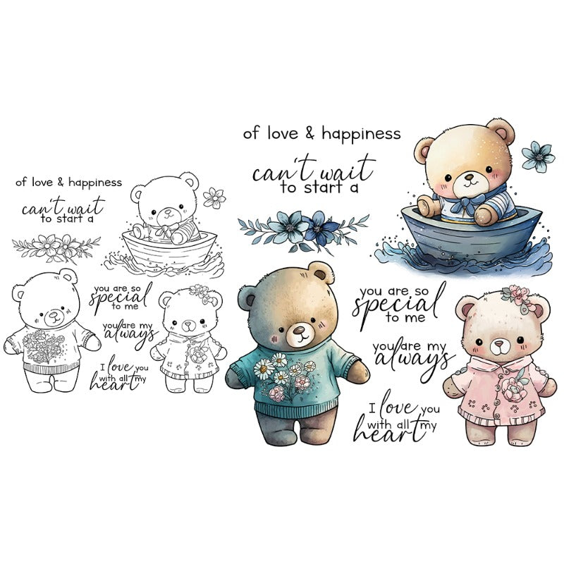 Cute Bear Dolls Dies & Stamps Set