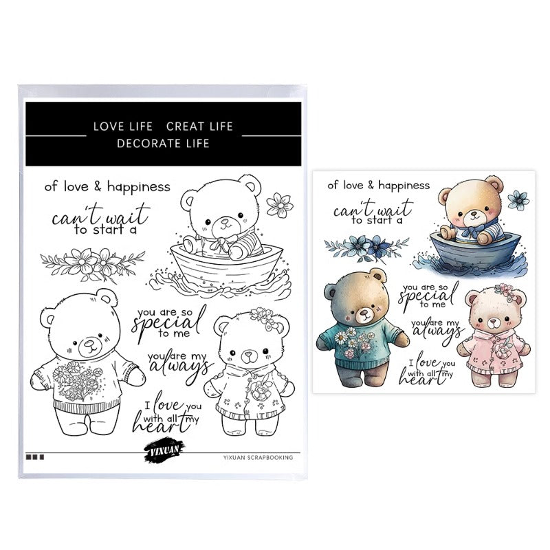 Cute Bear Dolls Dies & Stamps Set