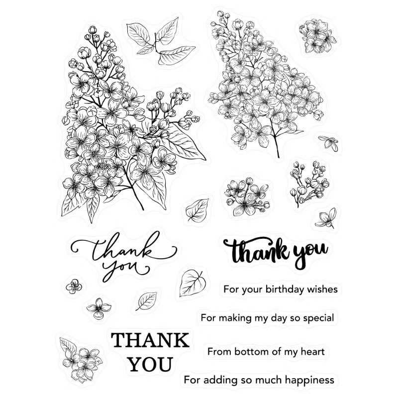 Beautiful Lilac Flowers Dies & Stamps Set