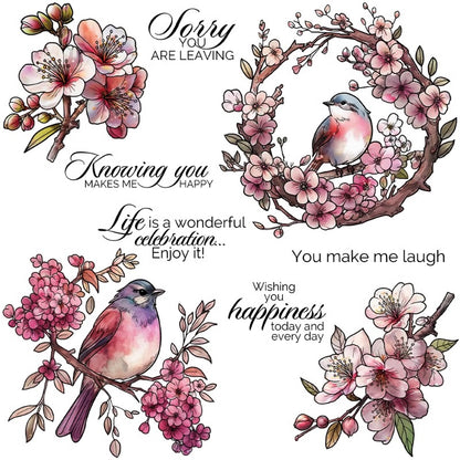 Spring Birds And Flowers Clear Stamps