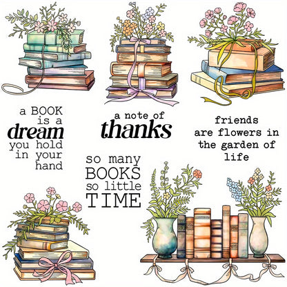 Blooming Flowers and Books Dies & Stamps Set