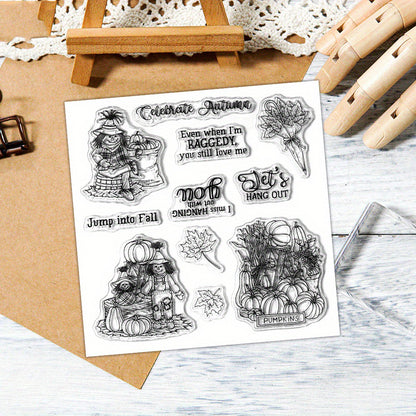 Fall Harvest Pumpkins and Scarecrow Clear Stamps