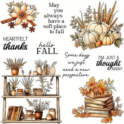 Autumn Pumpkins Books Clear Stamps
