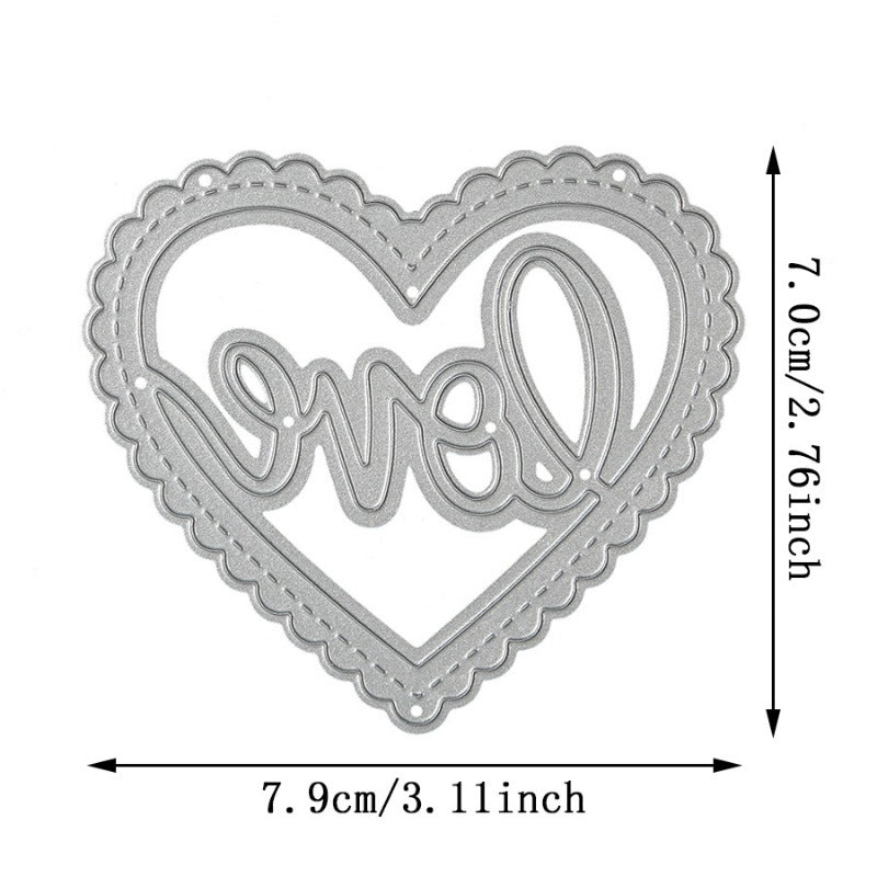 Hollow Lace Heart Metal Cutting Dies