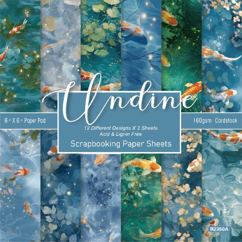 24PCS 6" Undine Scrapbook Paper & Cardstock