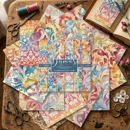 24PCS 6" Damask Scrapbook Paper & Cardstock