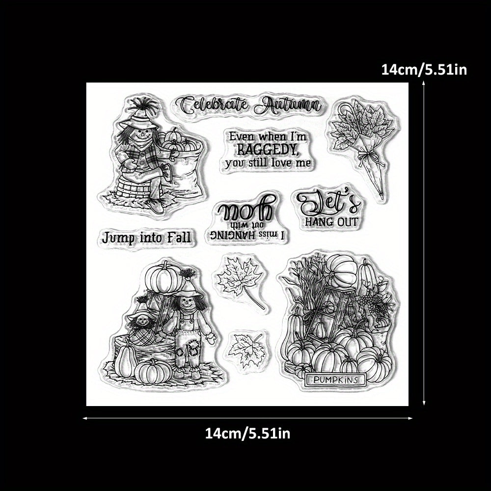 Fall Harvest Pumpkins and Scarecrow Clear Stamps