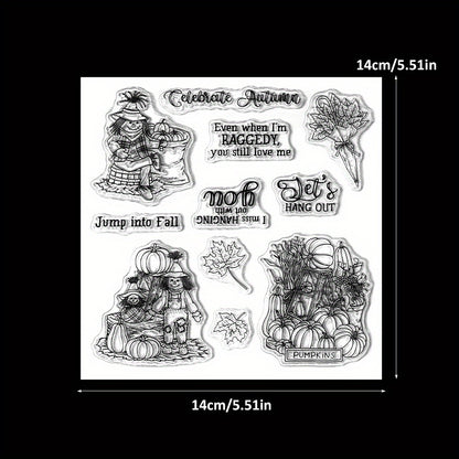 Fall Harvest Pumpkins and Scarecrow Clear Stamps
