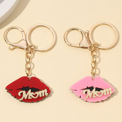 "MOM "Words & Lips Keychain