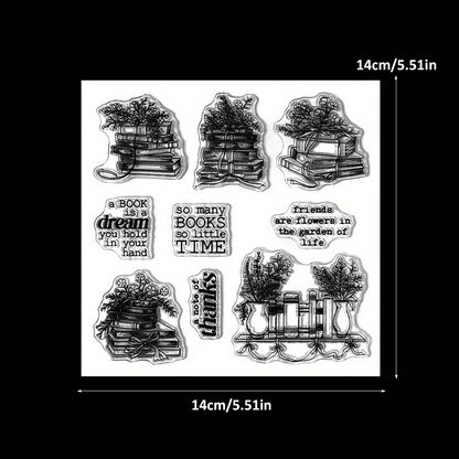 Blooming Flowers and Books Dies & Stamps Set
