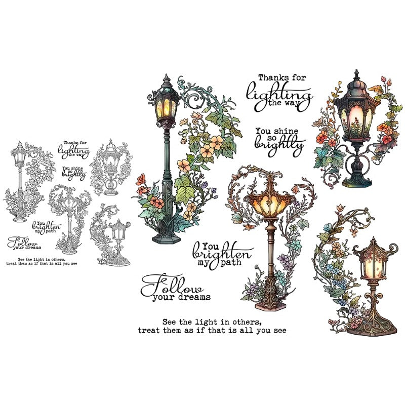 Retro Street Lamp Dies & Stamps Set