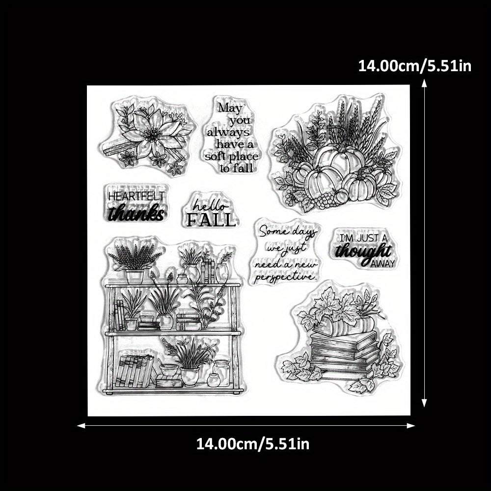 Autumn Pumpkins Books Clear Stamps